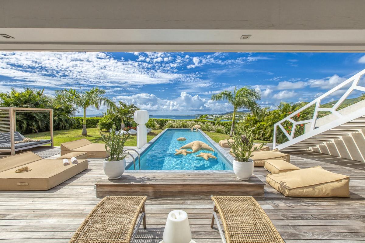 2 Villa à louer piscine vue mer Cul de Sac Saint Martin_terrasse
